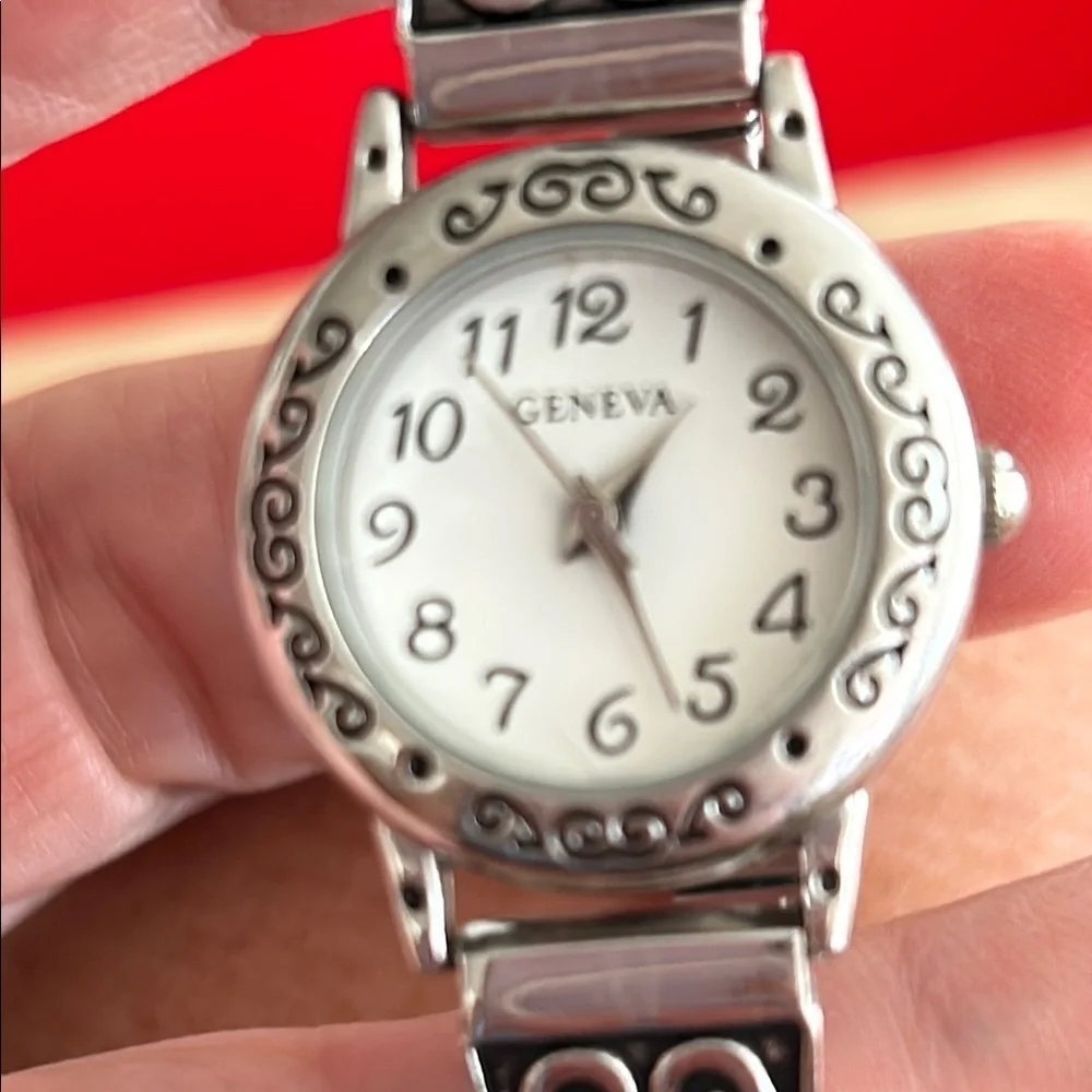 Geneva Silver and Black Watch